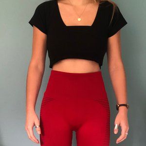 Red Athletic Seamless Leggings